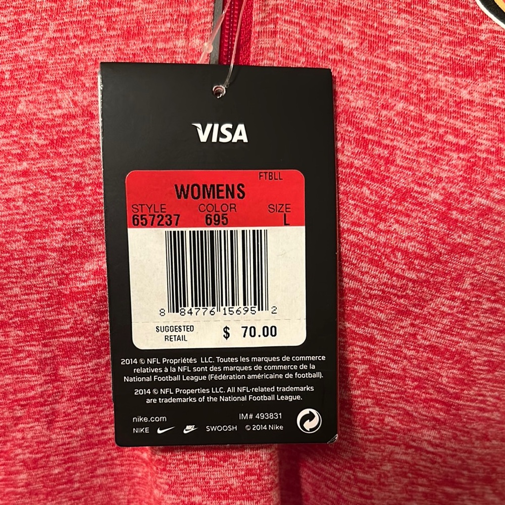 NWT Nike Red Long Sleeve 49er Women's Tee - Picture 4 of 17
